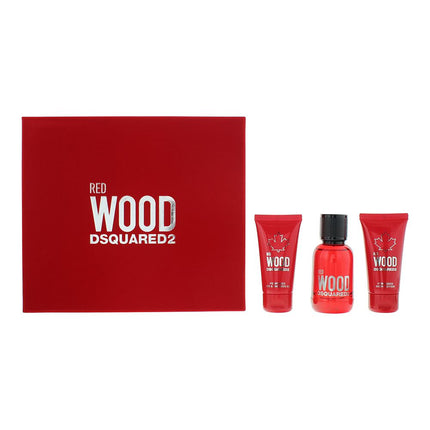 Dsquared2 Red Wood Eau de Toilette 50ml, Body Lotion 50ml + Shower Gel 50ml
