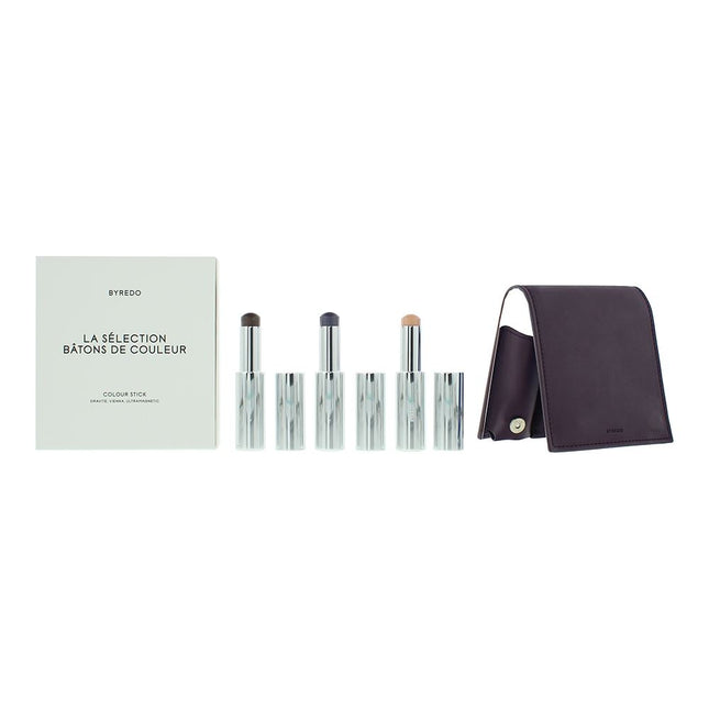 Byredo Colour Stick Set 3 x 9g with Leather Pouch Plum - Dravite, Vienna + Ultramagnetic
