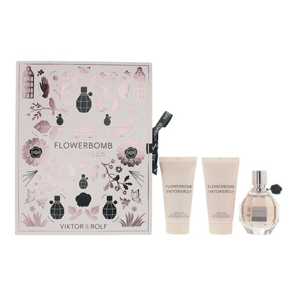 Viktor & Rolf Flowerbomb Eau de Parfum 50ml, Shower Gel 50ml & Body Lotion 50ml