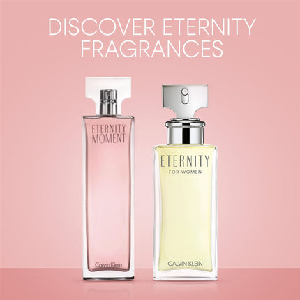CALVIN KLEIN Eternity Moment, Eau de Parfum for Women, Floral Fragrance with Notes of Sweet Lychee, Pink peony and Raspberry Cashmere, High Longevity 100ml