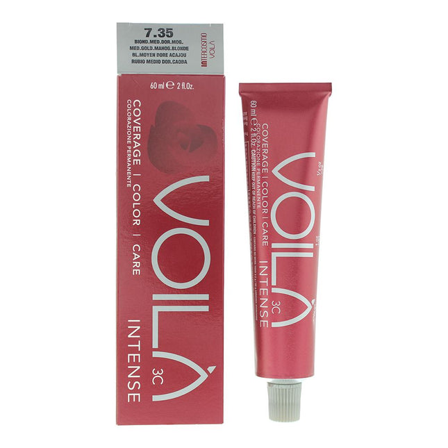 Intercosmo VoilÃ  3C Intense 7.35 Medium Golden Mahogany Blonde Hair Colour 60ml