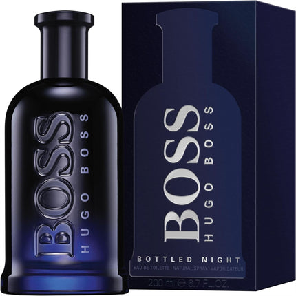 BOSS Bottled Night Eau de Toilette for Him 200ml, Woody Fragrance with Notes of Birch Leaf, Cardamom and Musk - Medium Longevity