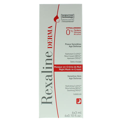 Rexaline Derma Night Mask-In-Cream 6 x 3ml Sensitive Skin Age Defense