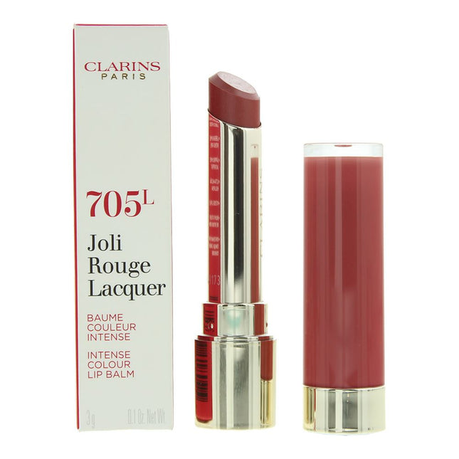 Clarins Joli Rouge Lacquer Intense Colour Lip Balm 3g - 705L Soft Berry