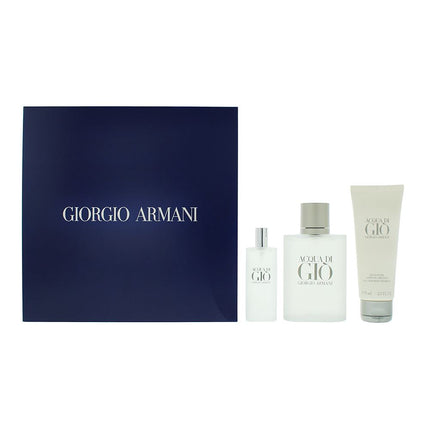 Giorgio Armani Acqua Di Gio Eau De Toilette 100ml + 15ml + Shower Gel Gift Set