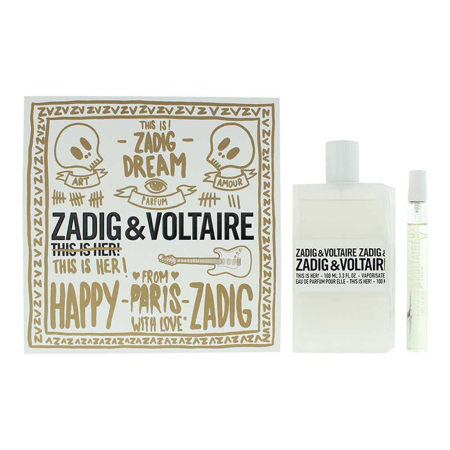 Zadig & Voltaire This Is Her! Eau de Parfum 100ml + 10ml Travel Spray Gift Set