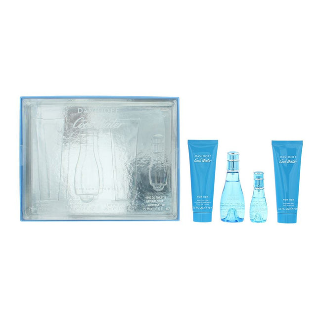 Davidoff Cool Water Woman EDT 50ml + 15ml, Body Lotion 75ml + Shower Gel 75ml Gift Set