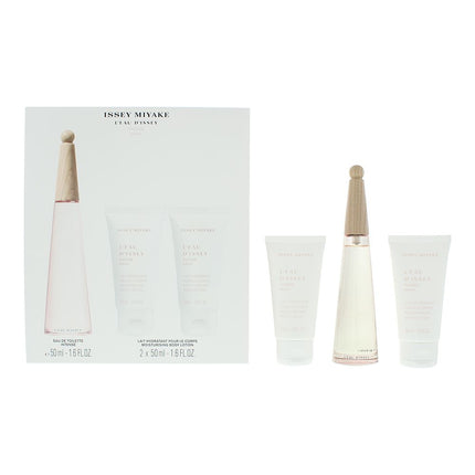 Issey Miyake Leau Dissey Pivoine Eau de Toilette 50ml, Body Lotion 50ml + Shower Cream 50ml Gift Set