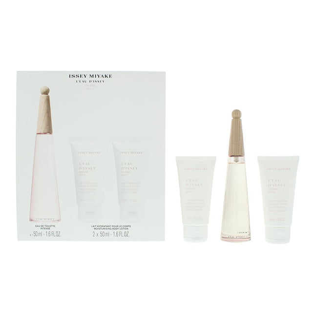 Issey Miyake Leau Dissey Pivoine Eau de Toilette 50ml, Body Lotion 50ml + Shower Cream 50ml Gift Set