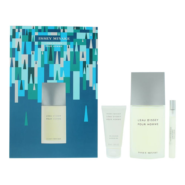 Issey Miyake L'eau D'issey Pour Homme 3 Piece Gift Set: Eau De Toilette 125ml - Shower Gel 50ml - Eau de Toilette 10ml
