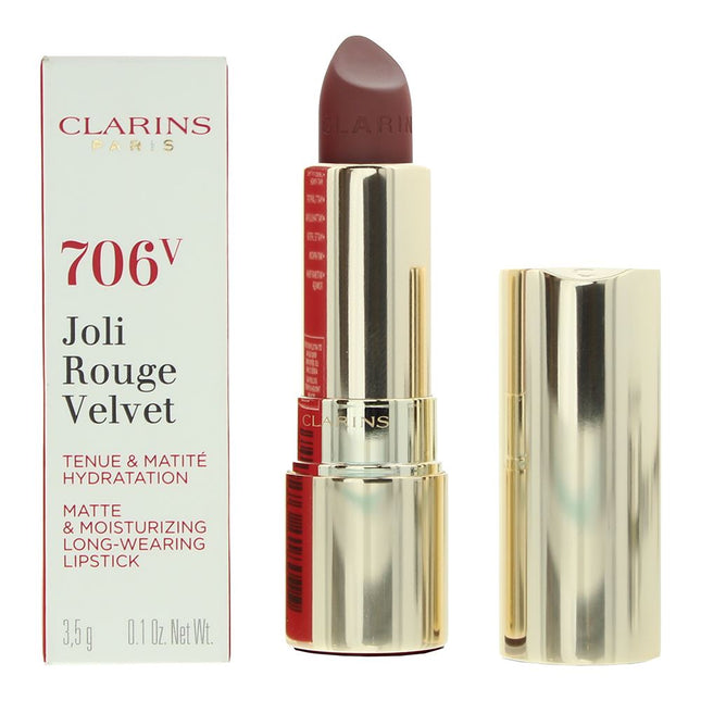 Clarins Joli Rouge Velvet Matte & Moisturizing Lipstick 3.5g - 706V Fig