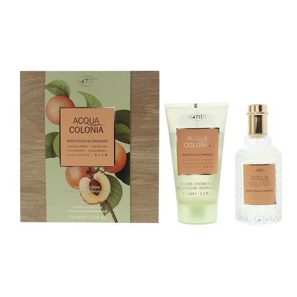 4711 Acqua Colonia White Peach & Coriander 2 Piece Gift Set: Eau De Cologne 50ml - Shower Gel 75ml