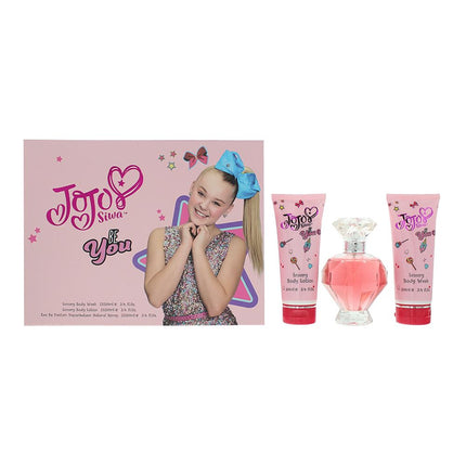 JoJo Siwa Be You Eau de Parfum 100ml, Body Wash 100ml & Body Lotion 100ml Set