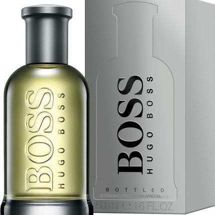HUGO BOSS Bottled Aftershave for Him 50ml, Woody Scent with Notes of Apple, Cinnamon and Wood - Light Longevity