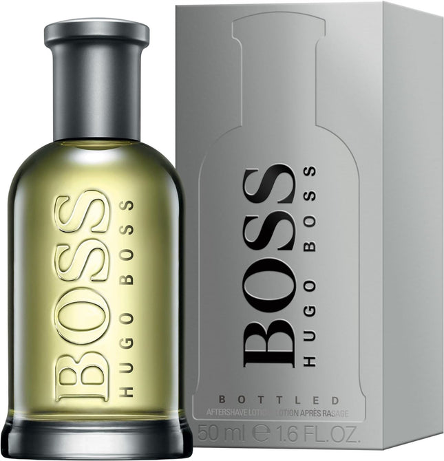HUGO BOSS Bottled Aftershave for Him 50ml, Woody Scent with Notes of Apple, Cinnamon and Wood - Light Longevity