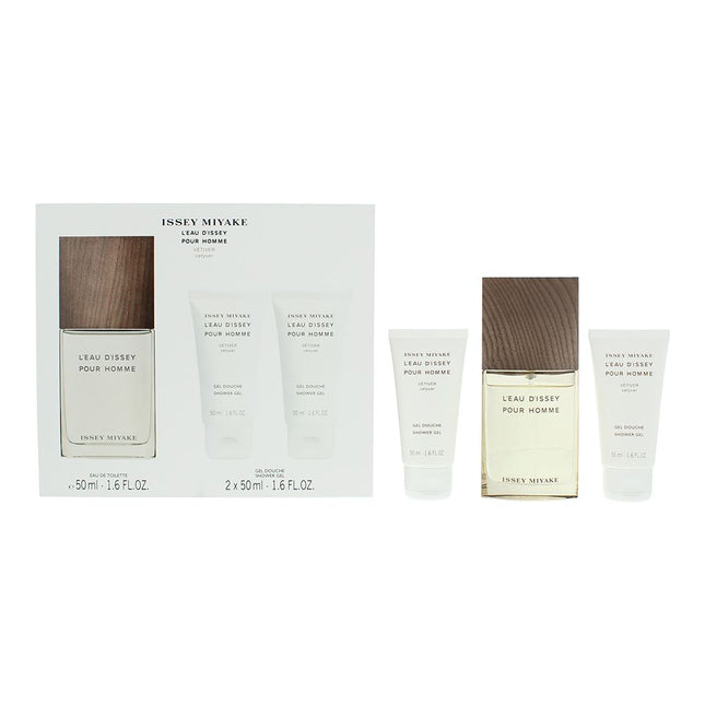 Issey Miyake Leau Dissey Pour Homme Vetiver Eau de Toilette 50ml + Shower Gel 2 x 50ml Gift Set