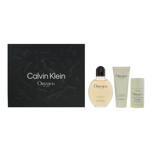 Calvin Klein Obsession For Men 3 Piece Eau de Toilette 125ml Gift Set