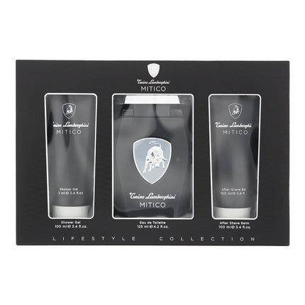 Tonino Lamborghini Mitico 3 Piece Gift Set: Eau De Toilette 125ml - Shower Gel 100ml - Aftershave Balm 100ml