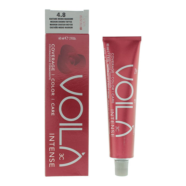 Intercosmo VoilÃ  3C Intense 4.8 Medium Brown Toffee Hair Colour 60ml