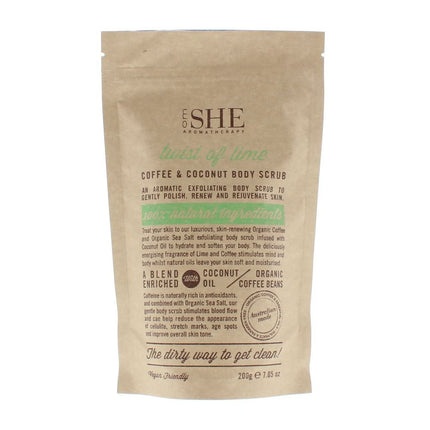 Om She Coffee & Coconut Body Scrub 200g Twist Of Lime