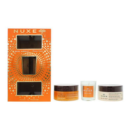 Nuxe Honey Lover Gift Set - Body Oil Balm 200ml, Body Scrub 175ml + Candle 70g