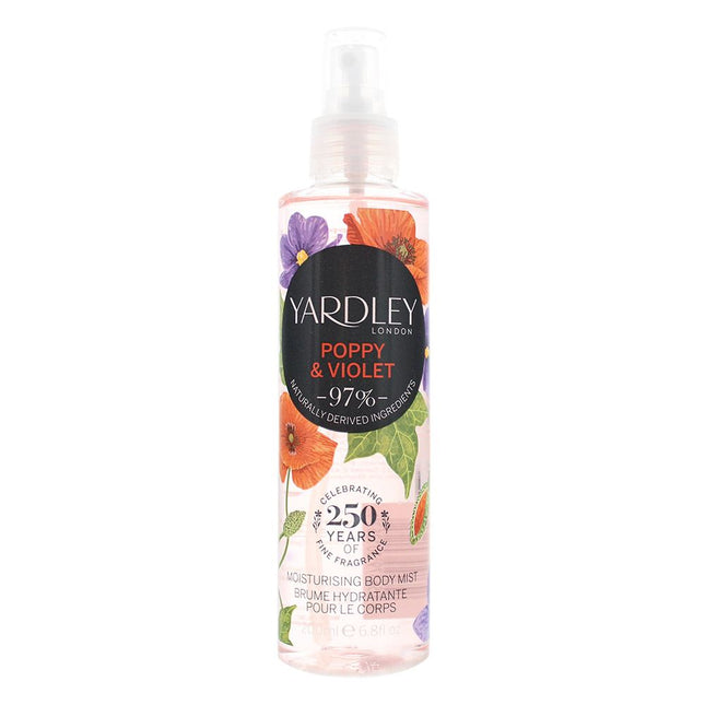 Yardley Poppy & Violet Moisturising Body Mist 200ml