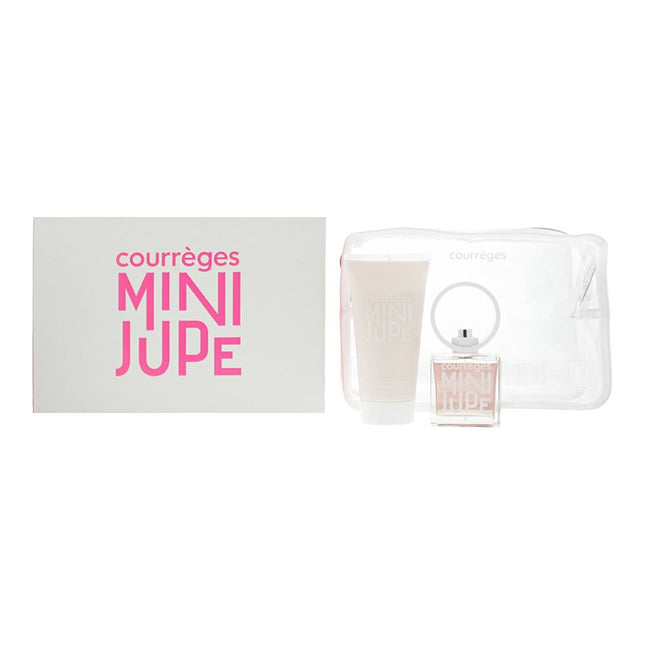 Courreges Mini Jupe Eau de Parfum 50ml, Body Cream 150ml & Toiletry Bag Gift Set