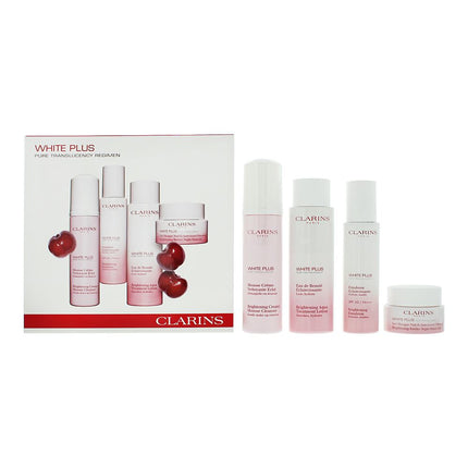 Clarins White Plus Gift Set Cleanser, Emulsion, Night Mask + Brightening Lotion