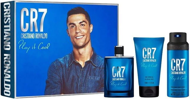 Cristiano Ronaldo Play It Cool 3 Piece Gift Set: Eau De Toilette 100ml - Shower Gel 150ml - Body Spray 150ml