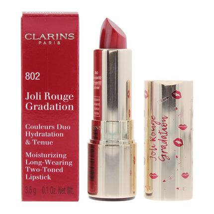 Clarins Joli Rouge Gradation Moisturising Long-Wearing Two-Toned Lipstick 802 Red 3.5g