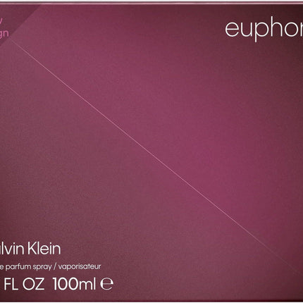CALVIN KLEIN Euphoria Eau de Parfum for Women 100ml, Chypre Fragrance with Notes of Pomegranate, Black Orchid, Lotus Blossom and Mahogany Wood, High Longevity