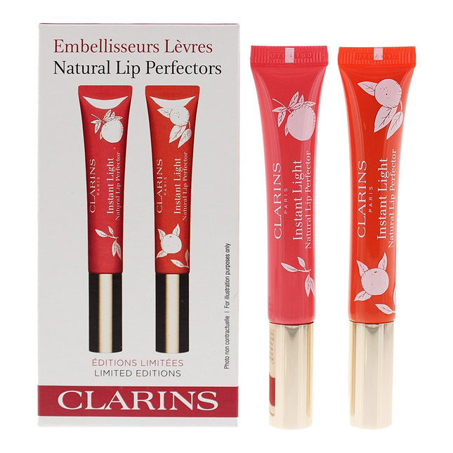 Clarins Lip Perfector 12ml x 2 Pink Grapefruit + Juicy Mandarin