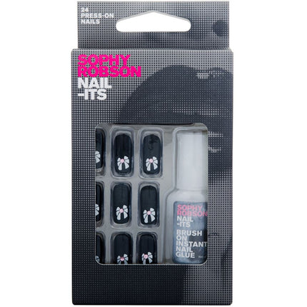 Sophy Robson NAIL-ITS False Nails Black Bow 24 Press-On Nails