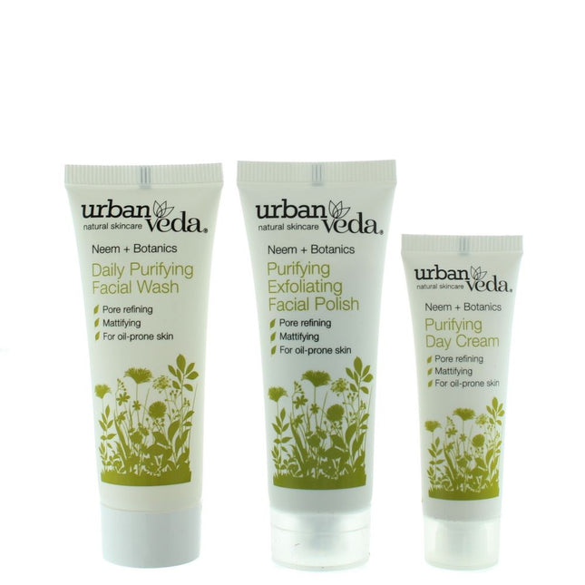 Urban Veda Purifying Face Ritual Travel Skincare Gift Set Neem + Botanics