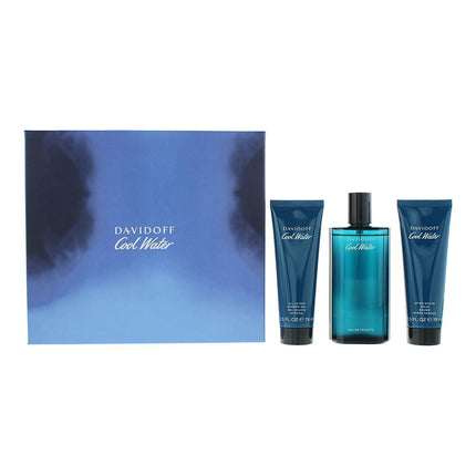 Davidoff Cool Water Eau de Toilette 125ml, Shower Gel + Aftershave Balm Gift Set