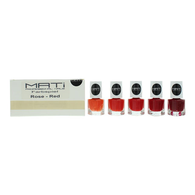 MATI Professional Nails 5 x 5ml Nail Polish Gift Set - Red - Rose
