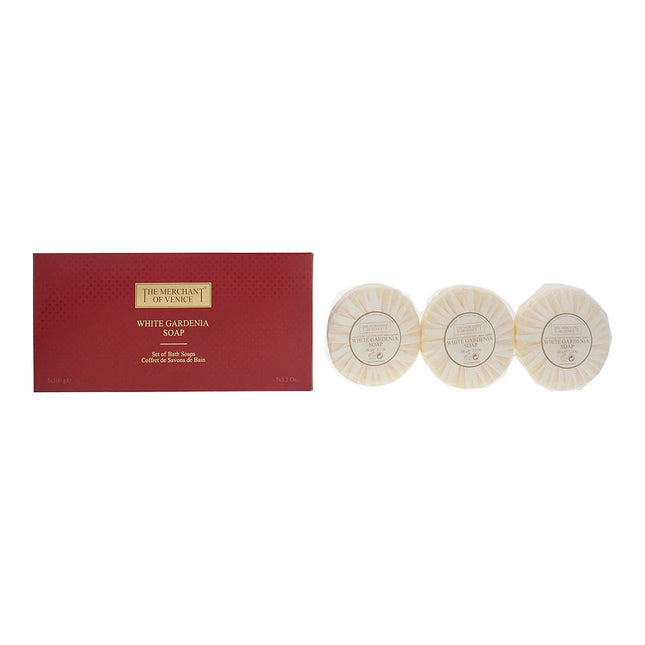 The Merchant of Venice White Gardenia Soap - Set Of Bath Soaps 3 x 100g