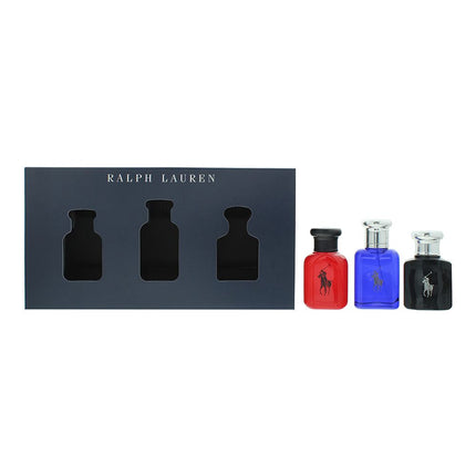 Ralph Lauren Polo Eau De Toilette Blue 40ml, Black 40ml + Red 40ml Gift Set