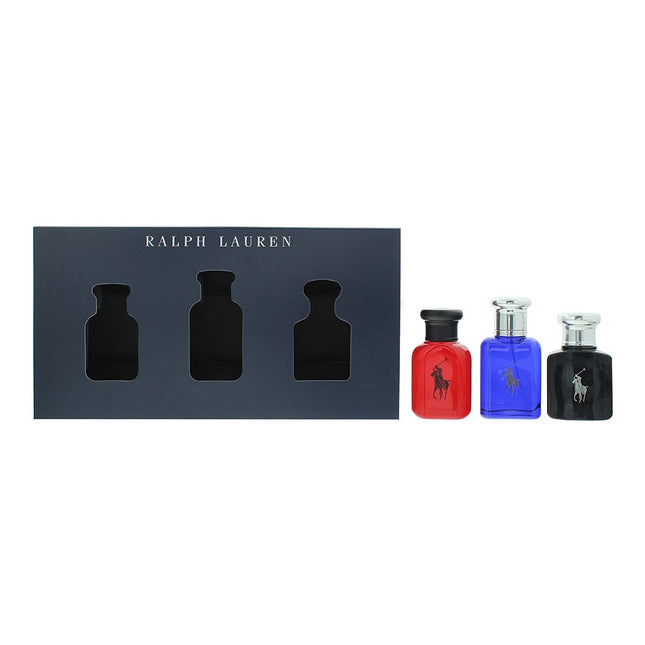 Ralph Lauren Polo Eau De Toilette Blue 40ml, Black 40ml + Red 40ml Gift Set