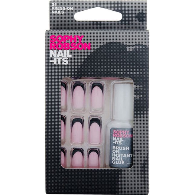 Sophy Robson NAIL-ITS False Nails Black French Tip 24 Press-On Nails