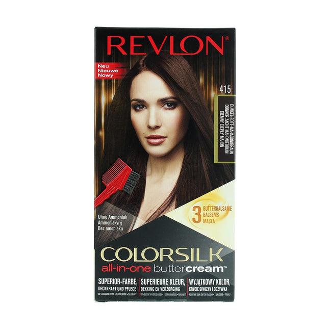 Revlon Colorsilk All-In-One Buttercream Nourishing Cream Colour - Dark Soft Mahogany Brown 415