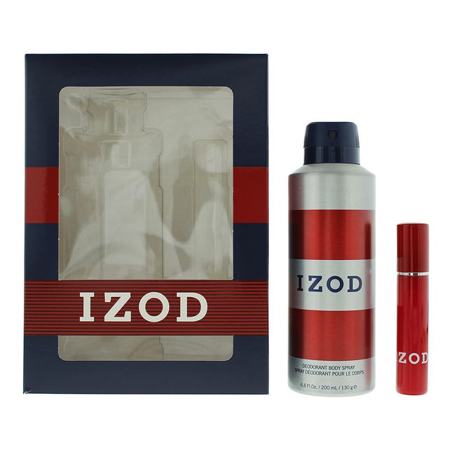 Izod Red Eau De Toilette 15ml + Body Spray 200ml Gift Set For Him