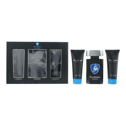Tonino Lamborghini Acqua 3 Piece Gift Set: Eau De Toilette 125ml - Shower Gel 100ml - Aftershave Balm 100ml