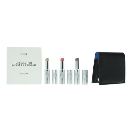 Byredo Colour Stick Set 3 x 9g with Leather Pouch Blue - Solar Flare, Flower Play + Kumato
