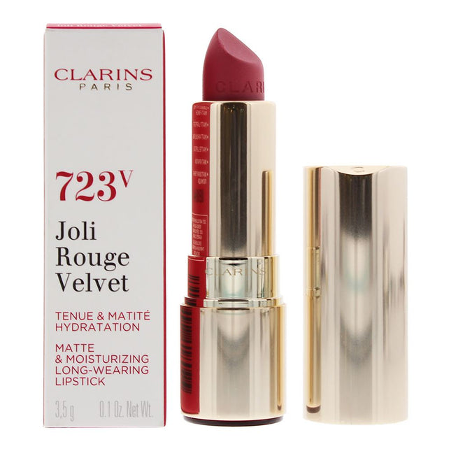 Clarins Joli Rouge Velvet Matte & Moisturizing Long-Wearing Lipstick 723V Rasberry 3.5g