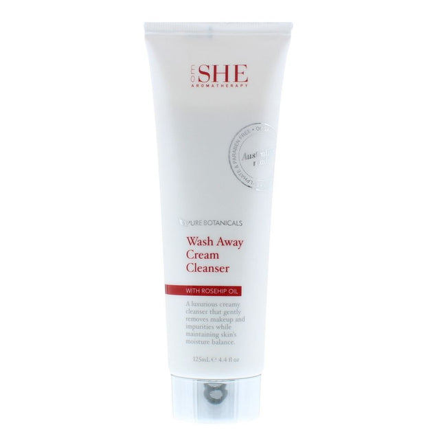 Om She Pure Botanicals Wash Away Cream Cleanser 125ml With Rosehip Oil