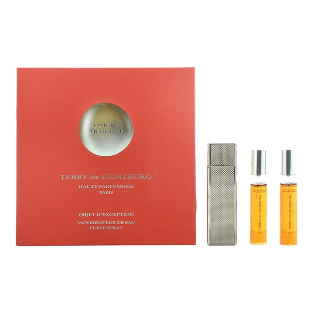 Terry de Gunzburg Ombre Mercure Purse Spray & 2 x Eau de Parfum 8.5ml Refills