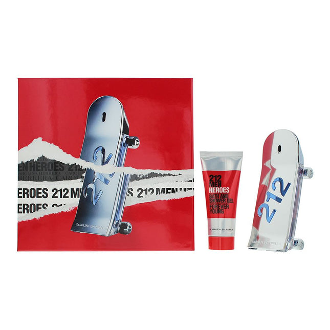 Carolina Herrera 212 Heroes Eau De Toilette 90ml + Shower Gel 100ml Gift Set