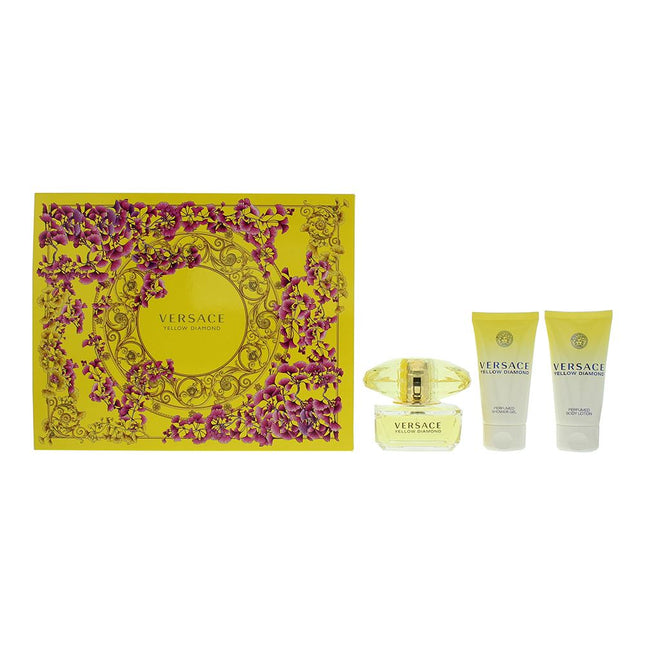 Versace Yellow Diamond Eau De Toilette 50ml, Shower Gel 50ml, Body Lotion 50ml