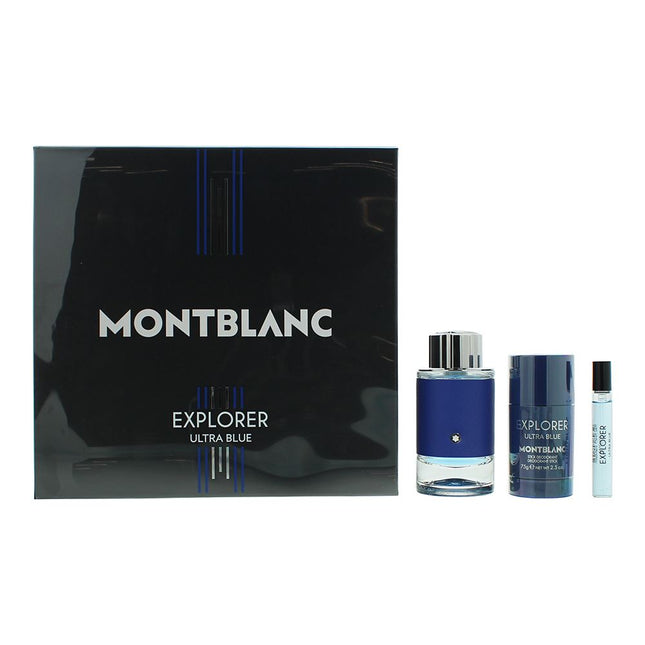 Montblanc Explorer Ultra Blue 3 Eau De Parfum 100ml Piece Gift Set